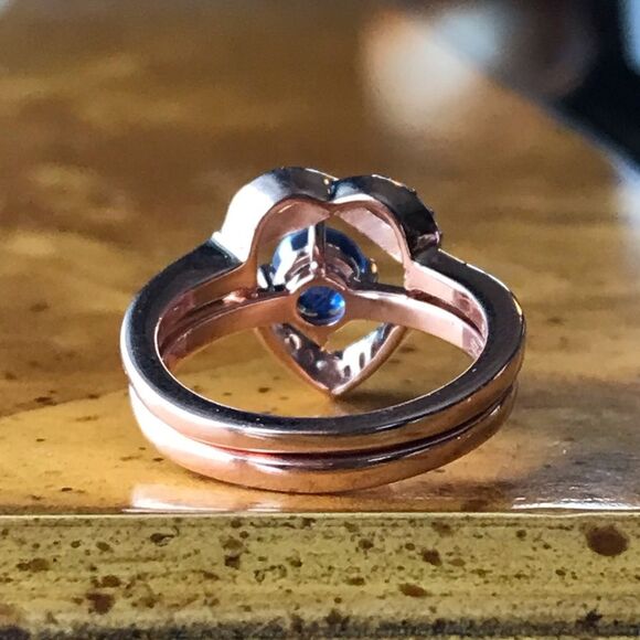 Natural Kyanite Moissanite Sterling Silver Ring Size 5.75 - Picture 7 of 9